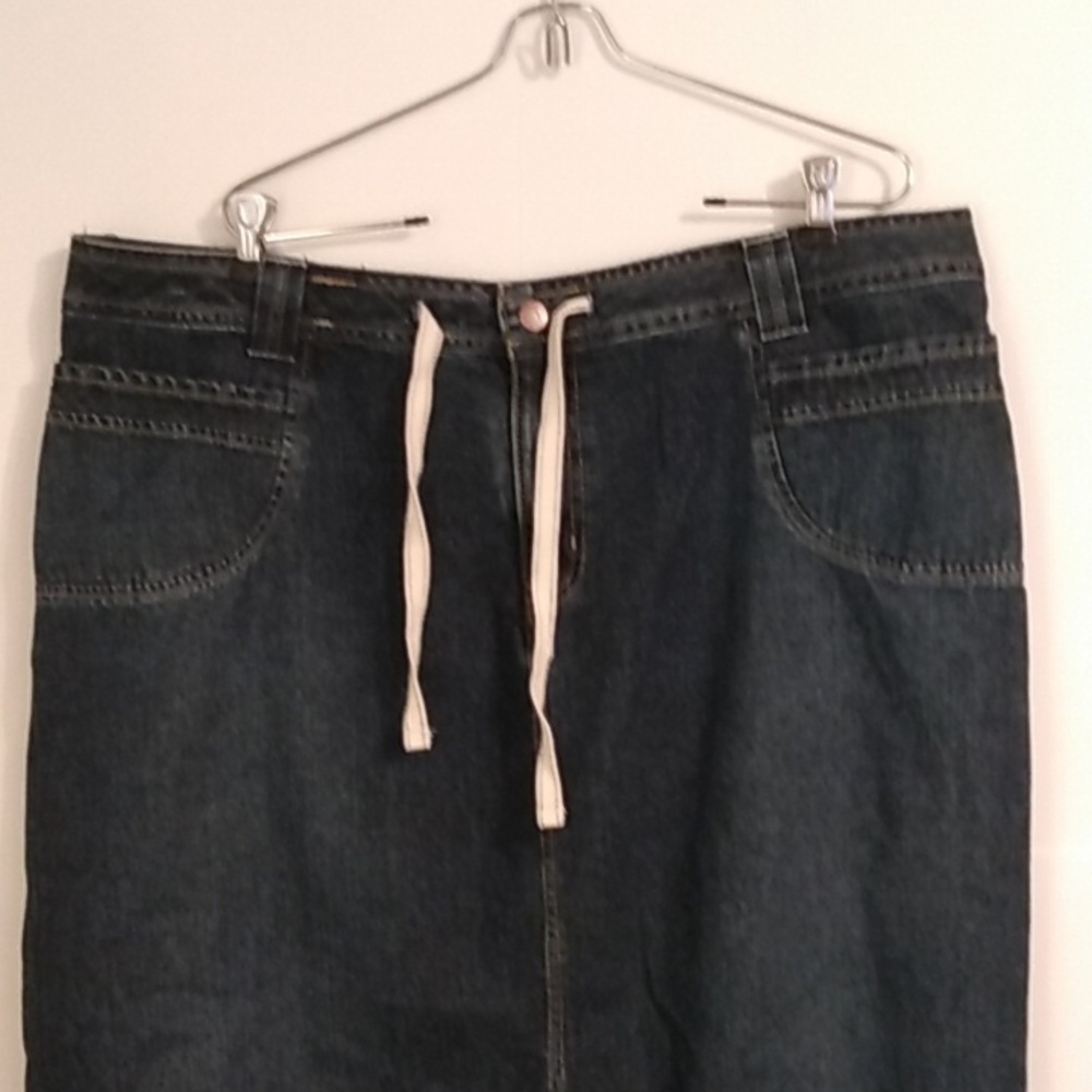 Vtg Y2k Venizia Dark Rinse Jeans Denim Skirt Modest Trad Wife Discreet College - Picture 3 of 10
